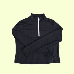 primark black zip up tee